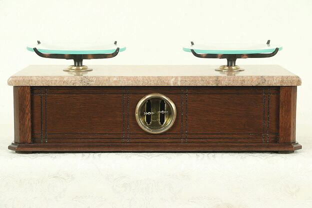 Victorian Walnut and Marble Balance Scale #28945 photo
