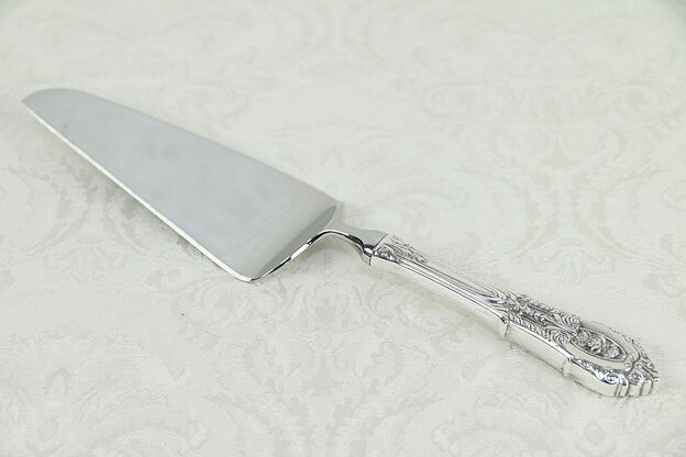 Cake or Pie Server 10 1/2" Sterling Silver, Stainless, Wallace Rose Point #30140 photo