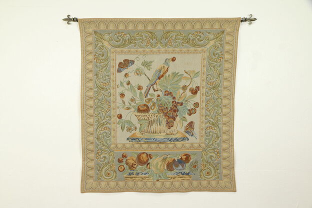 Tapestry of a Bird, Butterfly, and Fruit, Hanging Rod #31175 photo