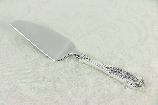 Pastry Server 7" Sterling Silver, Stainless Blade, Wallace Rose Point  #30142 photo