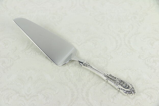 Cake or Pie Server 10 1/2" Sterling Silver, Stainless, Wallace Rose Point #30139 photo