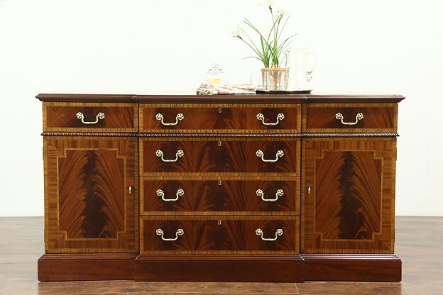 Traditional Sideboard, Server or Buffet, Banded Mahogany, Signed Councill #28815 photo