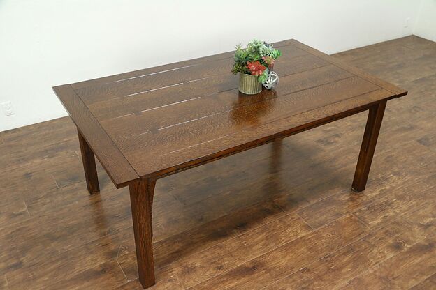 Craftsman Mission Oak Arts & Crafts Vintage Dining Table, Signed Stickley #28769 photo