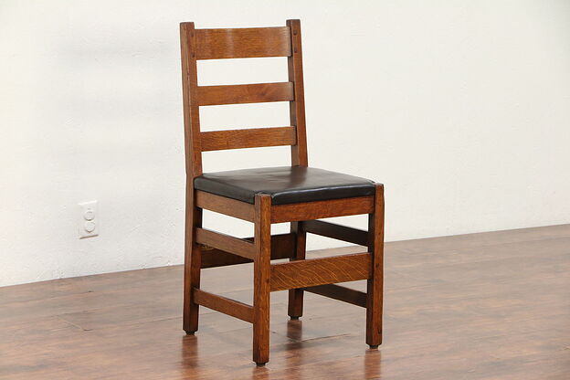Mission Oak Arts & Crafts Signed L&JG Stickley Antique Craftsman Chair #29914 photo