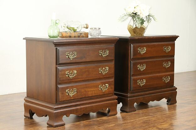 Pair Traditional Cherry Vintage Chests, Nightstands, End Tables, Gabberts #30945 photo