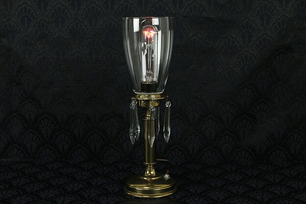 Aerolux Phosphorescent Flower Neon Light Bulb, Vintage Brass Lamp #31460 photo