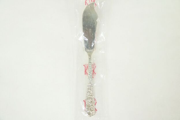 Repousse Kirk Stieff Sterling Silver Master Butter Knife, New in Bag #29043 photo