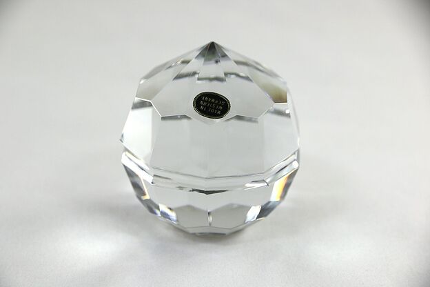 Faceted Cut Crystal Paperweight, Signed Germany photo