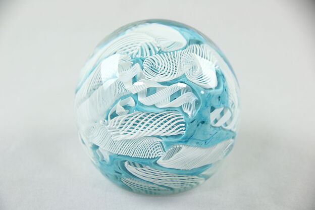 Blown Glass Paperweight, Swirl Design photo