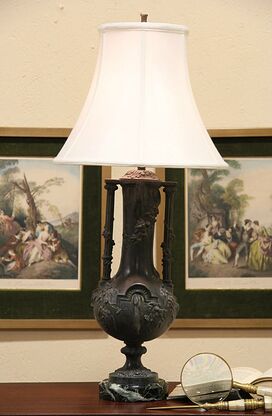 Lamp, 1920's Classical Urn, Marble Base photo