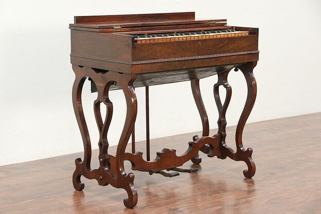 Victorian Antique Rosewood Melodeon Organ, Pat. 1846, Signed Prince #29374 photo