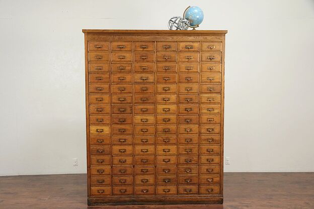 Oak Antique 1900 File, Craft or Collector Cabinet, 90 Drawers #29274 photo