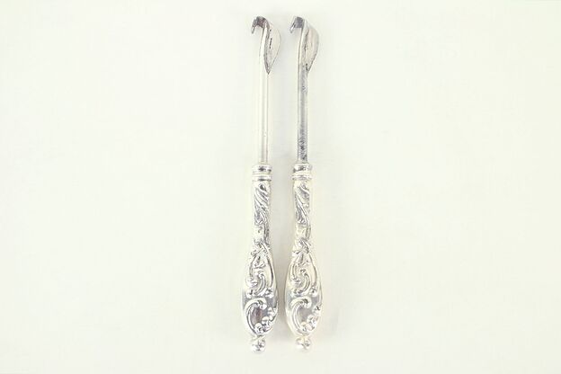 Pair Silverplate Antique Cheese or Fruit Serving Knives photo