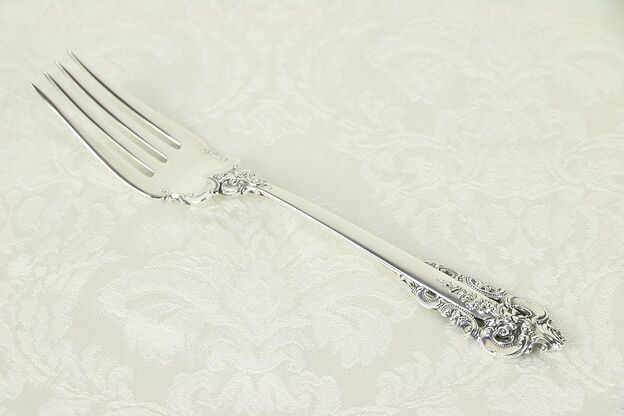 Grand Baroque Wallace Sterling Silver 8" Meat Serving Fork #30264 photo