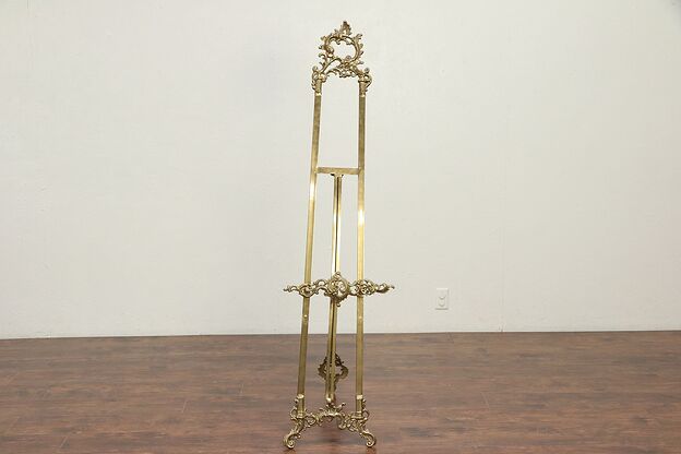 Rococo Brass Vintage Adjustable Artist Picture Easel #30017 photo