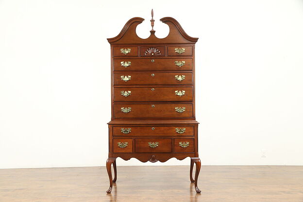 Mahogany Highboy or Tall Chest on Chest, Signed Hickory James River #30975 photo