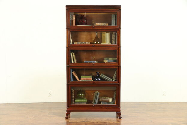 Lawyer 5 Stack Antique Mahogany Library or Office Bookcase, Macey #30323 photo
