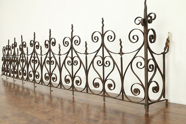 Wrought Iron 12' Antique Architectural Salvage Fence or Gallery #31348 photo