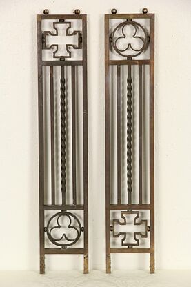 Bronze Art Deco Pair of 1925 Architectural Salvage Grill Panels photo