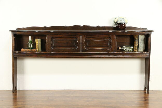 Country French Antique King Size Chestnut Bookcase Headboard #32210 photo