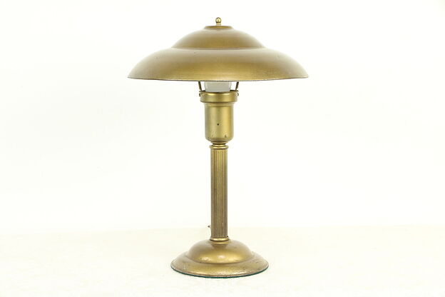 Art Deco 1930 Vintage Desk Lamp, Original Bronze Paint #32691 photo