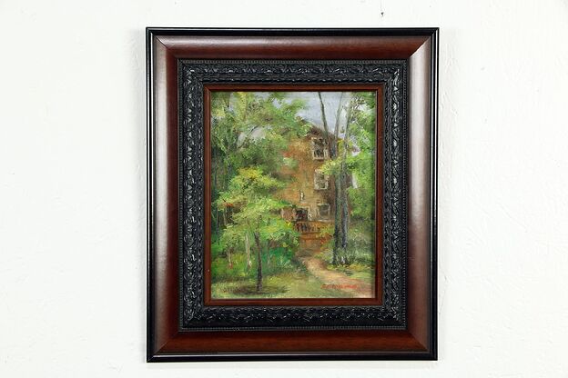 Grave Mill Original Oil Painting Signed S. Hong Sammons #33327 photo