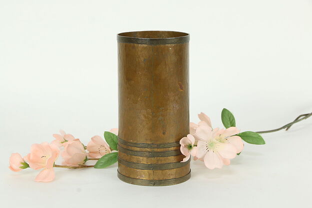 Arts & Crafts Hand Hammered Copper & Brass Cup Signed Pakistan  #33463 photo