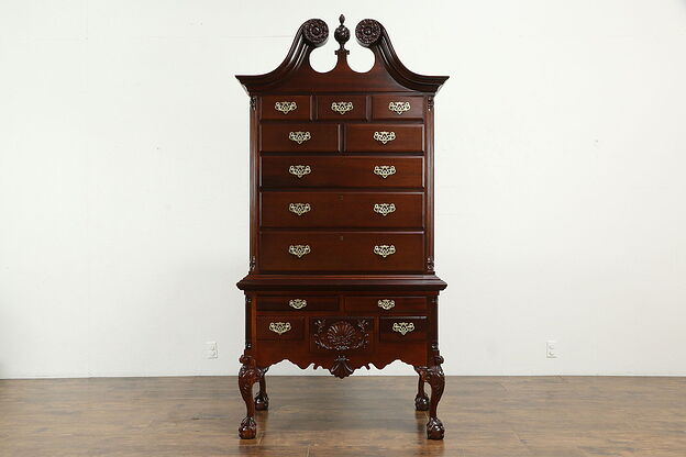 Traditional Mahogany Georgian Style Highboy or Chest on Chest #33885 photo