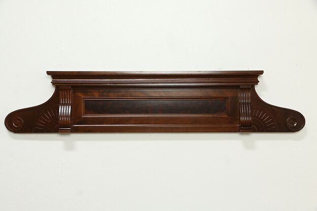 Victorian Antique Carved Cherry Crest, Architectural Fragment #34400 photo