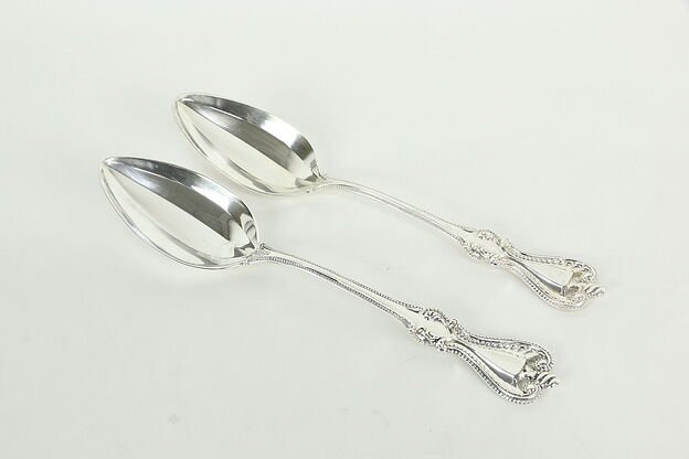 Towle Old Colonial Pair of Sterling Silver 8 5/8" Serving Spoons #34467 photo
