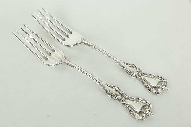 Towle Old Colonial Sterling Silver 7 1/2" Pair of Dinner Forks  #34475 photo