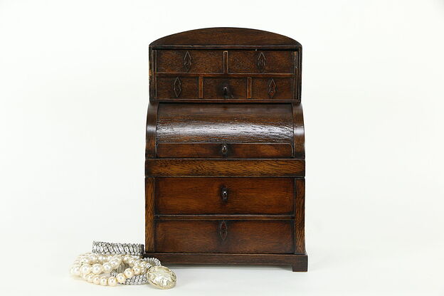 Jewelry Chest in the form of a Vintage Miniature Roll Top Desk #34189 photo
