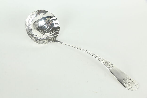 Victorian Antique Towle Sterling Silver Engraved 13"  Ladle 5 troy oz #33894 photo