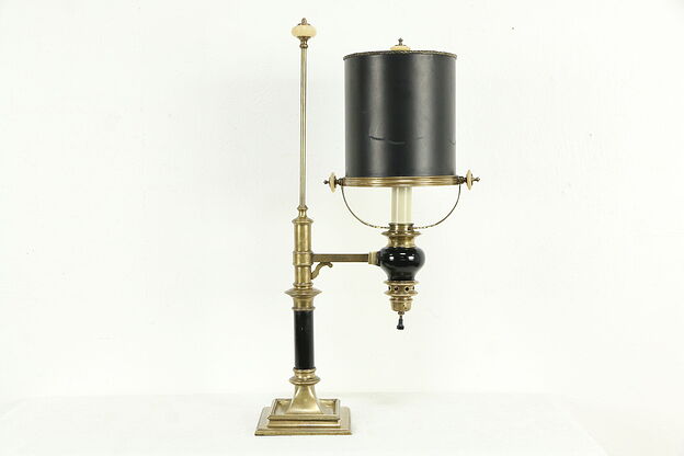 Traditional Black & Brass Vintage Desk Lamp, 3 Way Socket #33962 photo