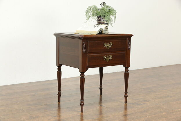 Cherry Traditional Vintage Lamp Table or Nightstand, Ethan Allen  #34693 photo