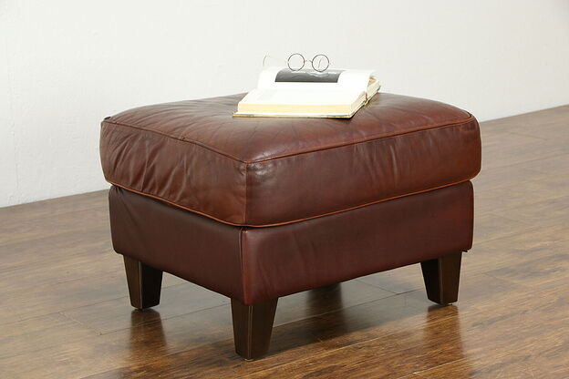 Leather Vintage Ottoman, Stool or Bench  #34739 photo
