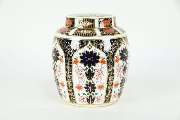 Traditional Imari Royal Crown Derby Large Covered Jar #35558 photo