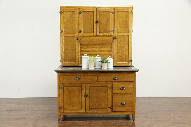 Hoosier Antique Oak Cabinet Farmhouse Kitchen Pantry Cupboard, Napanee #35500 photo