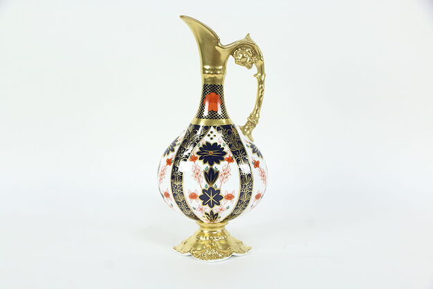 Traditional Imari Royal Crown Derby Ewer or Pitcher, 10 1/4" Tall #35559 photo