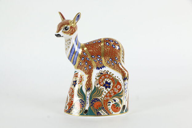 Traditional Imari Royal Crown Derby Fawn Sculpture 5.5" #35980 photo