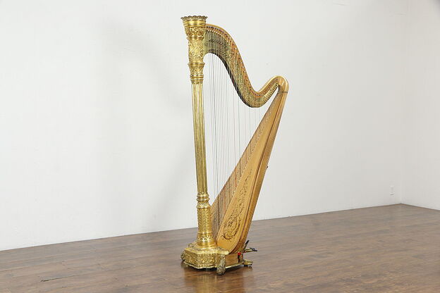 Concert Pedal Harp, Gold Style 22, No. 3333, Signed Lyon & Healy Chicago #36233 photo