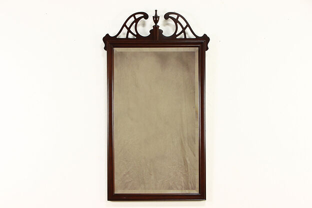 Traditional Cherry Vintage Vintage Beveled Mirror, Chippendale by Drexel #36977 photo