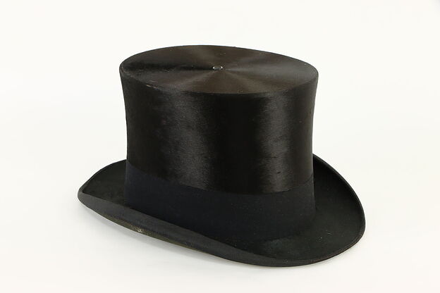 Beaver Silk Antique Late 1800's Top Hat, signed Young Bros., New York #37138 photo