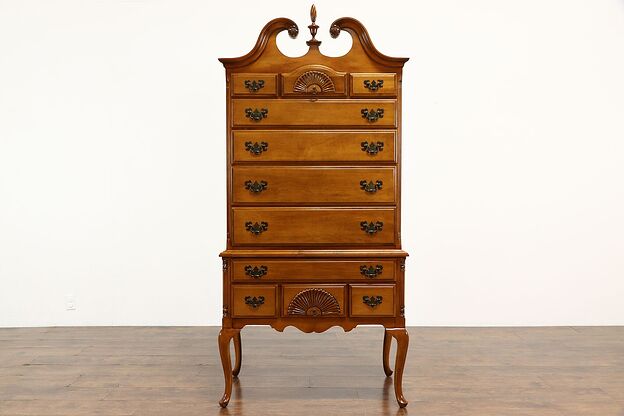 Georgian Design Vintage Maple Tall Chest on Chest or Highboy Dresser #36684 photo