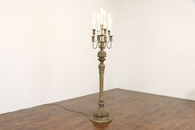 Baroque 9 Candle Vintage Candelabra Floor Lamp #37041 photo