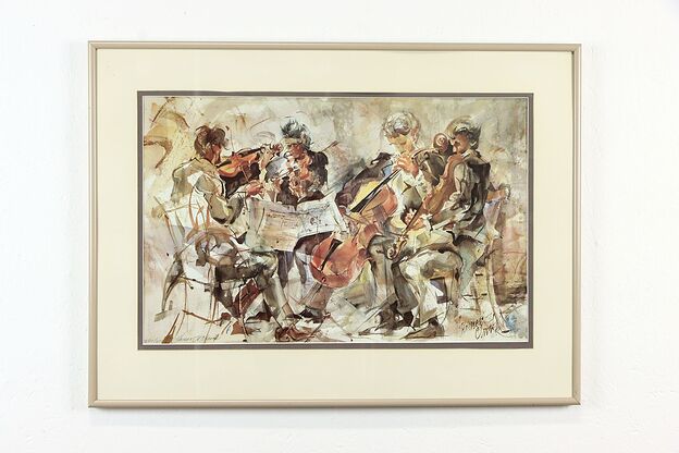 Musical Quartet Lithograph, Signed & Numbered Homer Clark 30" #37050 photo