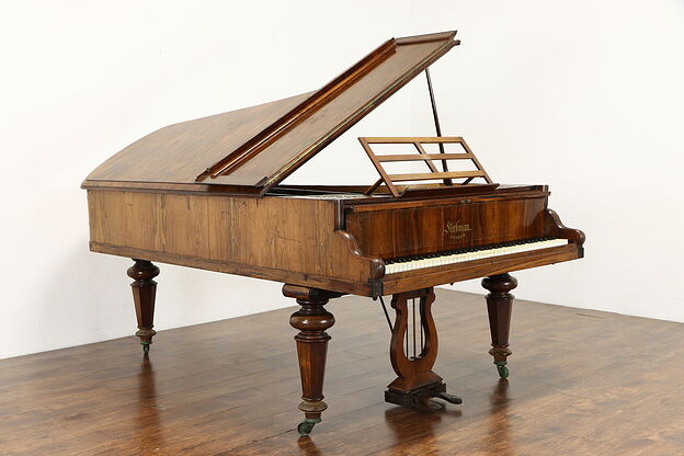 Victorian Antique 1860's Rosewood 7' Grand Piano Kirkman London #37744 photo