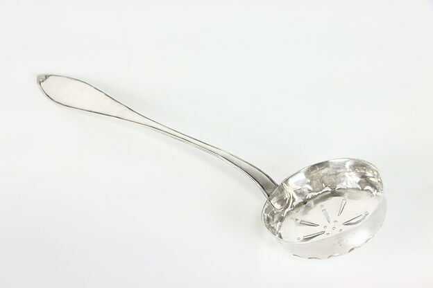 Sterling Silver Antique English Handmade Slotted Ladle, Strainer, CNR #38518 photo