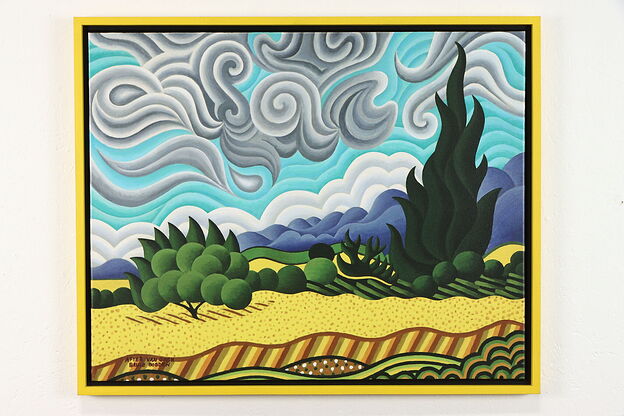 After Van Gogh, Wheat Fields with Cypresses Print, Bruce Bodden 32" #38792 photo