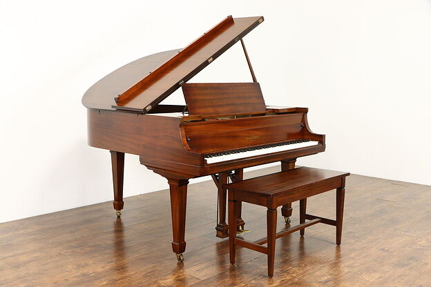 Mahogany Antique 60" Grand Piano & Bench, Miller Boston #38210 photo